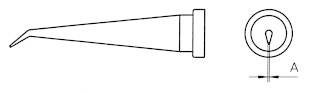 Weller LT-1LX pájecí hrot prodloužený, kónický, ohnutý Velikost hrotů 0.2 mm  Obsahuje 1 ks