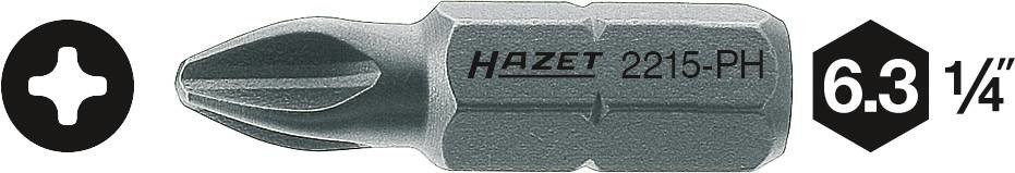 Hazet  2215-PH2 křížový bit PH 2 Speciální ocel   C 6.3 1 ks