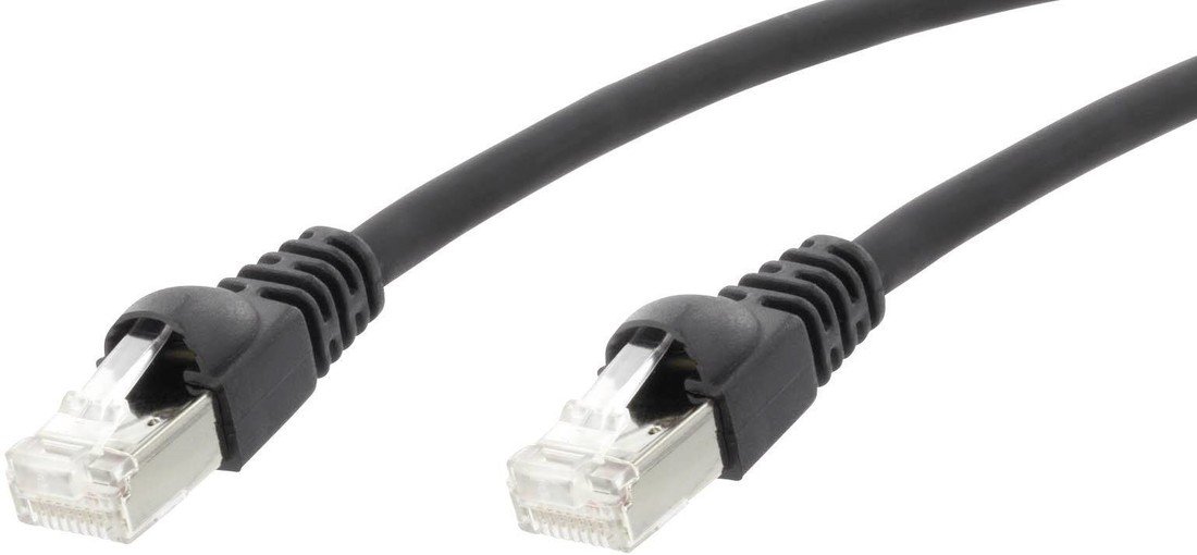 Telegärtner L00001A0089 RJ45 síťové kabely, propojovací kabely CAT 6A S/FTP 2.00 m černá samozhášecí, s ochranou, samozhášecí, bez halogenů, UL certifikace 1 ks