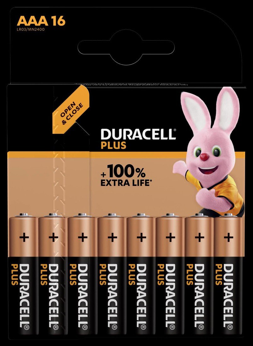 Duracell Plus-AAA CP16 mikrotužková baterie AAA alkalicko-manganová  1.5 V 16 ks