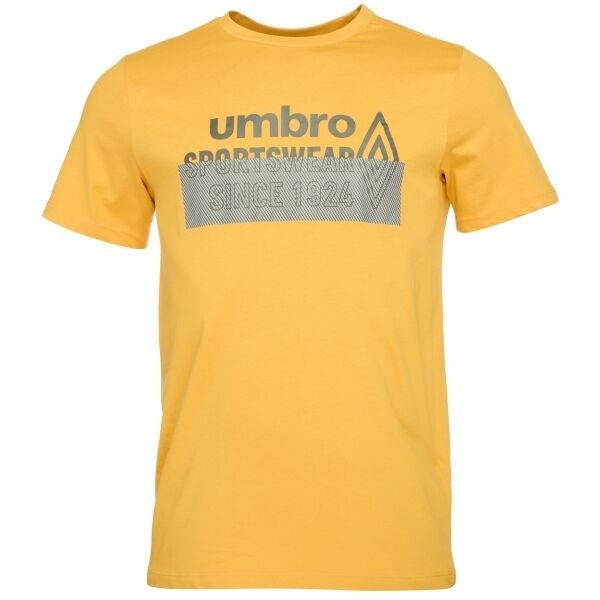 Umbro LINEAR BOX LOGO GRAPHIC TEE Pánské triko, žlutá, velikost M