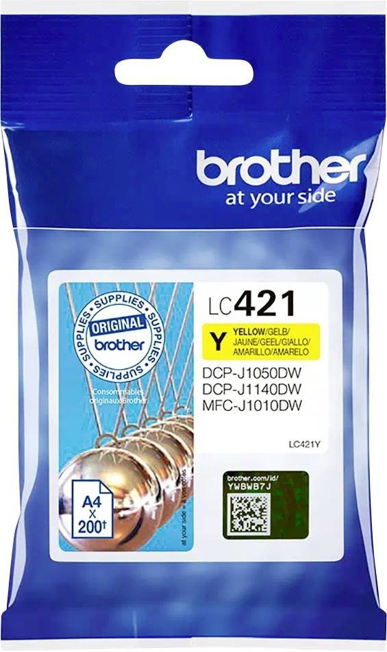 Brother Inkoustová kazeta LC421Y originál Single žlutá LC421Y