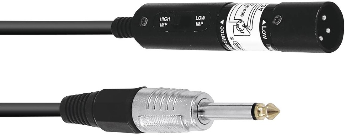 Omnitronic 30225085 XLR kabelový adaptér [1x XLR zástrčka 3pólová - 1x jack zástrčka 6,3 mm (mono)] 0.30 m černá