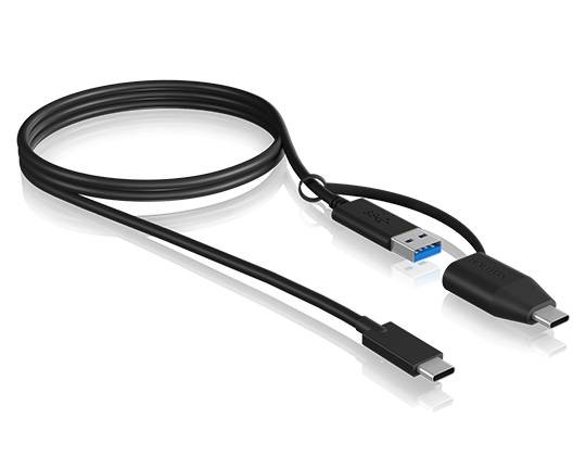 ICY BOX USB kabel USB 3.2 Gen2 (USB 3.1 Gen2) USB-C ® zástrčka, USB-A zástrčka 1.00 m černá  60837