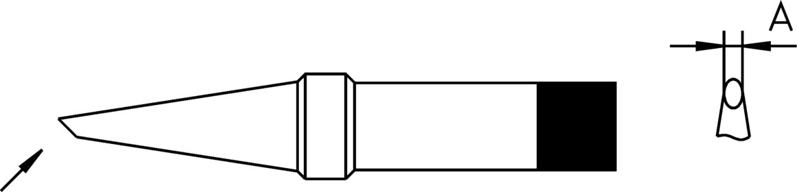 Weller 4PTF8-1 pájecí hrot oblý, zkosený Velikost hrotů 1.2 mm  Obsahuje 1 ks