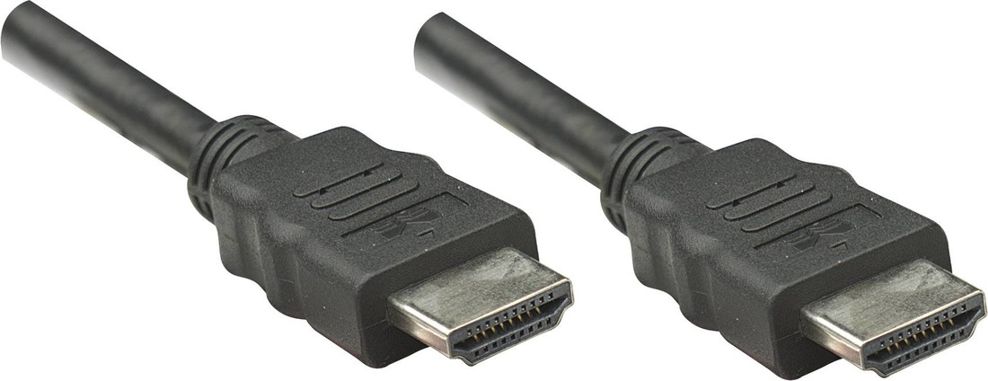 Manhattan HDMI kabel Zástrčka HDMI-A, Zástrčka HDMI-A 1.00 m černá 323192 fóliové stínění, stínění pletivem, podpora HDMI, High Speed HDMI s Ethernetem HDMI kabel