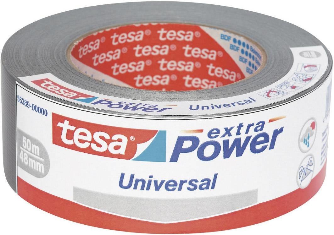 tesa UNIVERSAL 56389-00000-11 páska se skelným vláknem tesa® Extra Power stříbrná (d x š) 50 m x 50 mm 1 ks