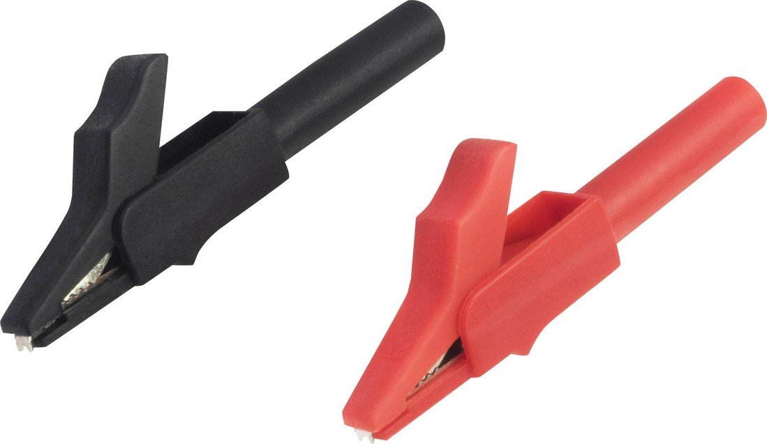 VOLTCRAFT MSK-102 krokosvorka, zásuvka 4 mm, černá, červená