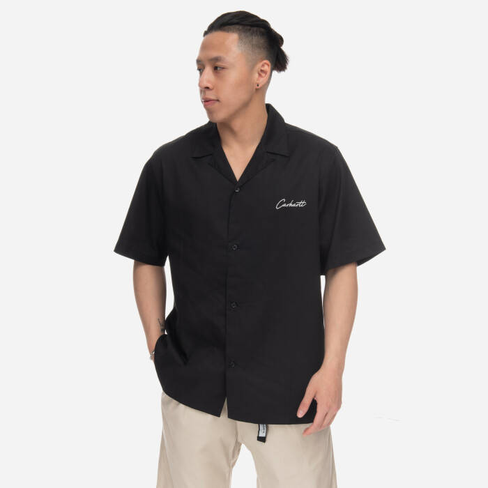 Pánská košile Carhartt WIP s / s Delray košile i031465 BLACK / WAX