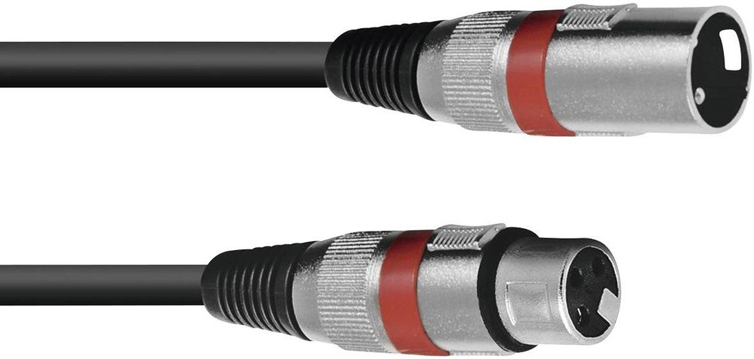Omnitronic 3022045R XLR propojovací kabel [1x XLR zástrčka 3pólová - 1x XLR zásuvka 3pólová] 1.50 m černá