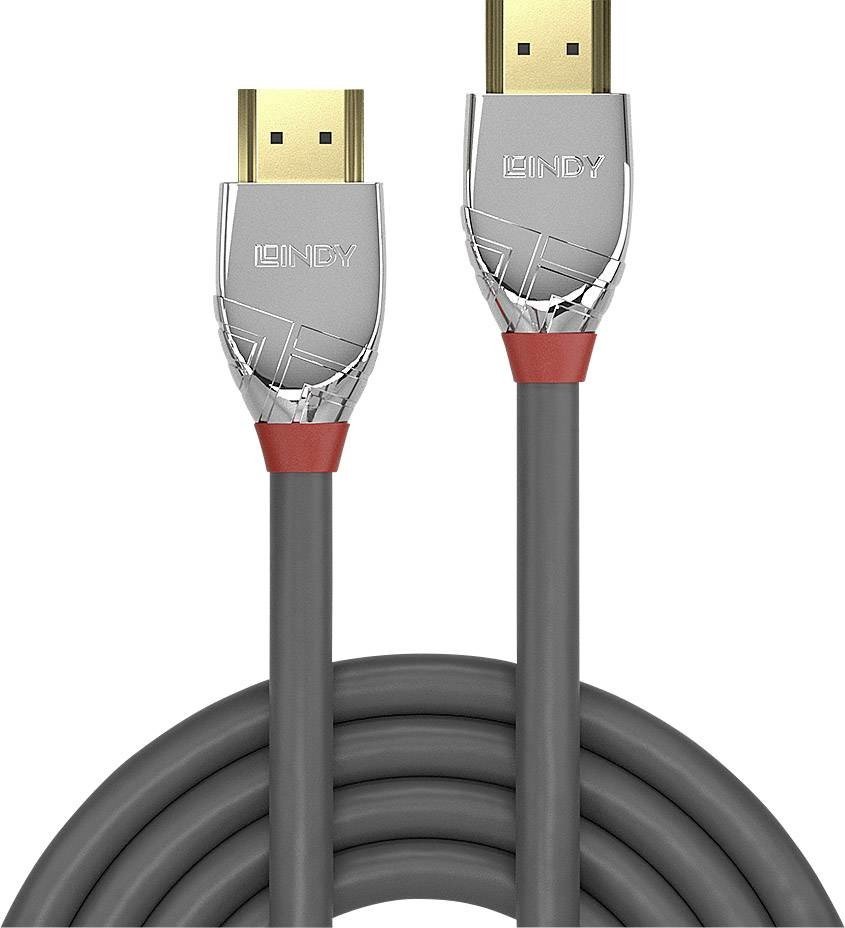 LINDY HDMI kabel Zástrčka HDMI-A, Zástrčka HDMI-A 3.00 m šedá 37873  HDMI kabel