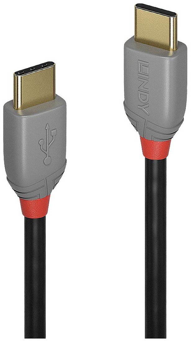 LINDY USB kabel USB 2.0 USB-C ® zástrčka, USB-C ® zástrčka 1.00 m černá, šedá  36871