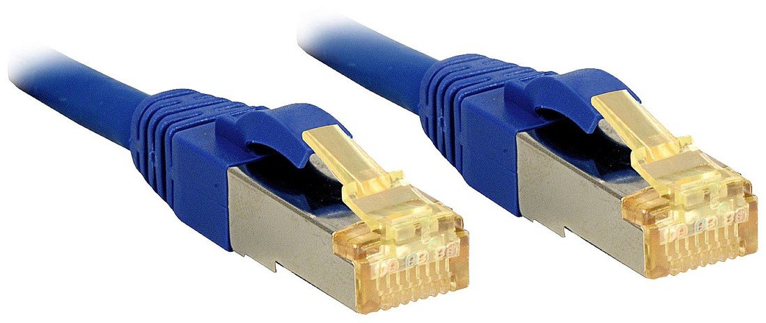 LINDY 47279 RJ45 síťové kabely, propojovací kabely CAT 6a (surový kabel CAT 7)  S/FTP 2.00 m modrá  1 ks