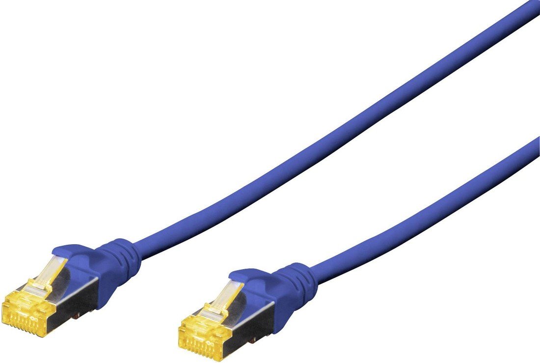 Digitus DK-1644-A-030/B RJ45 síťové kabely, propojovací kabely CAT 6A S/FTP 3.00 m modrá bez halogenů, kroucené páry , s ochranou, samozhášecí 1 ks