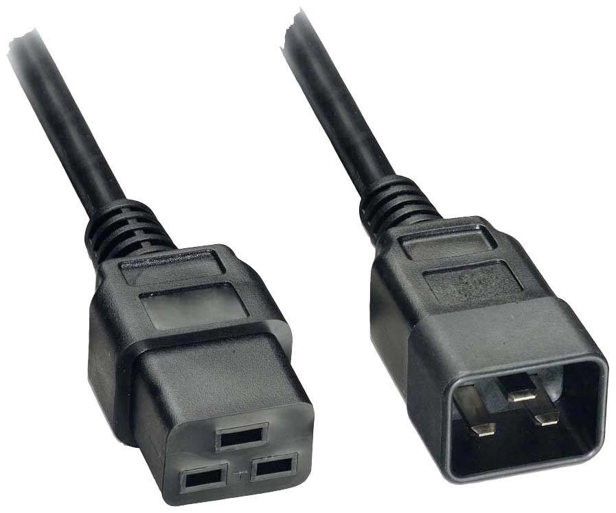 Akyga napájecí kabel [1x IEC C19 zásuvka 16 A - 1x IEC zástrčka C20 16 A] 1.80 m černá