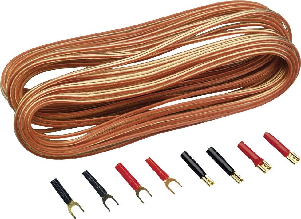 Sinuslive kabel k autoreproduktorům, sada 2 x 0.75 mm² 10.00 m pozlacený, vč. konektoru