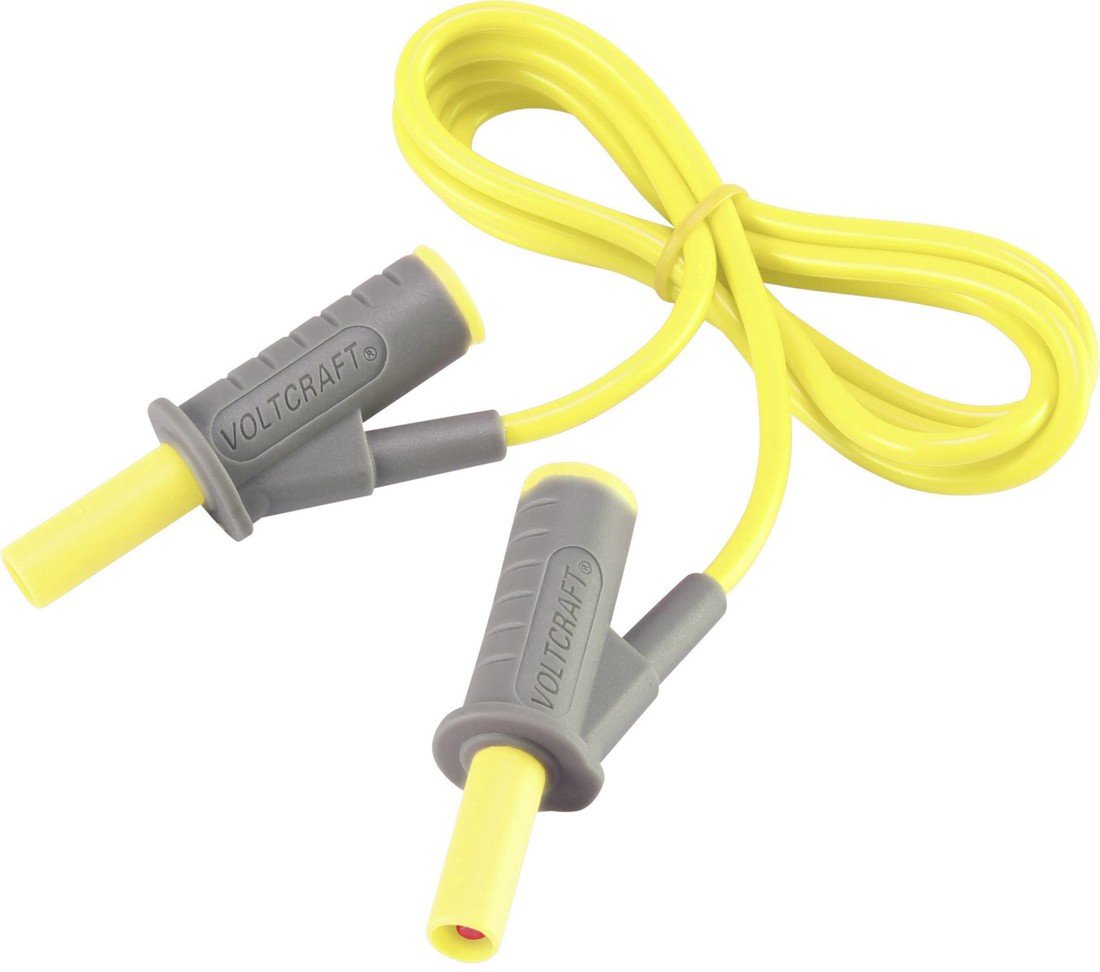 Velmi ohebné bezpečnostní měřicí kabely [lamelová zástrčka 4 mm - lamelová zástrčka 4 mm] 1.00 m;žlutá;MSB-501 10 A