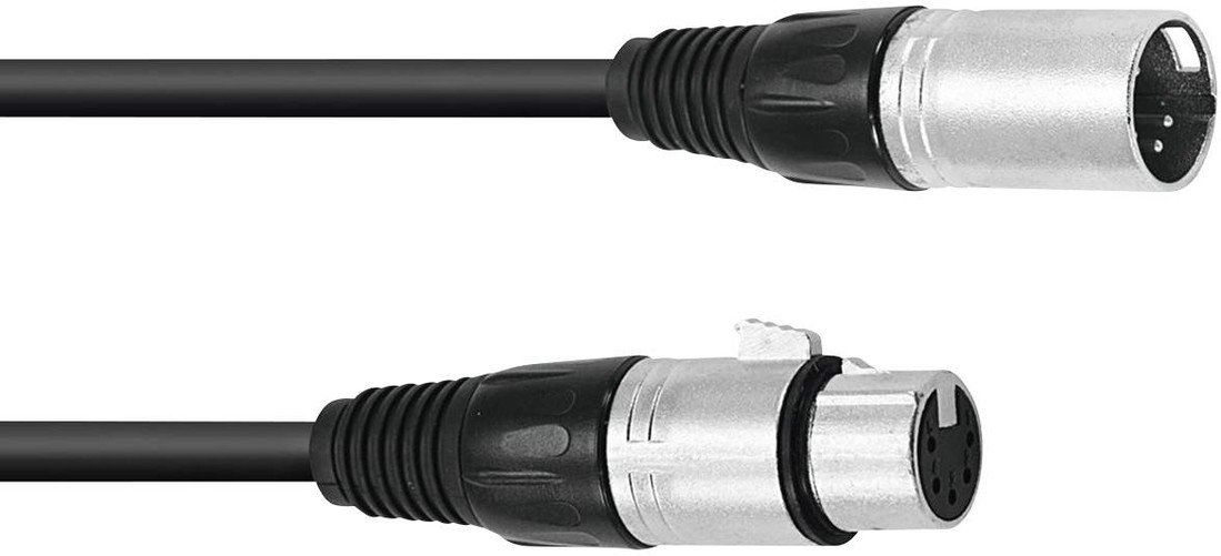 Omnitronic 30220768 XLR propojovací kabel [1x XLR zástrčka 5pólová  - 1x XLR zásuvka 5pólová ] 3.00 m černá