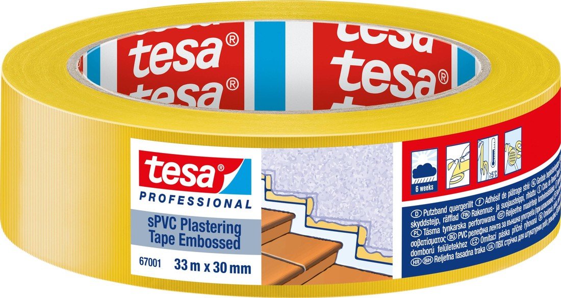 tesa SPVC EMBOSSED 67001-00000-00 Plastering tape tesa® Professional žlutá (d x š) 33 m x 30 mm 1 ks