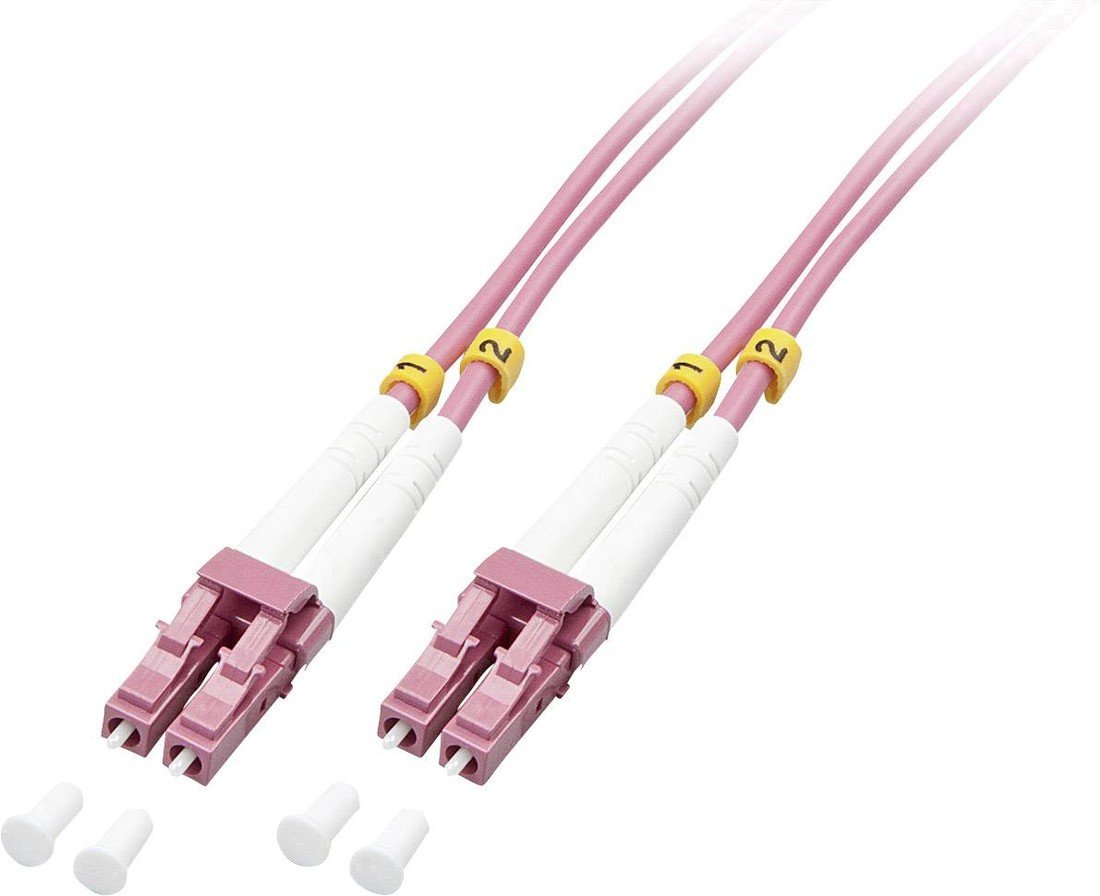 LINDY 46340 optické vlákno optické vlákno kabel [1x zástrčka LC - 1x zástrčka LC] 50/125 µ Multimode OM4 1.00 m