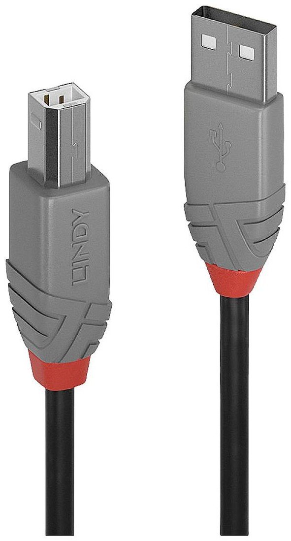 LINDY USB kabel USB 2.0 USB-A zástrčka, USB-B zástrčka 5.00 m černá  36675