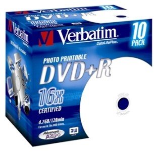DVD+R Verbatim 16x jewel case PRINTABLE