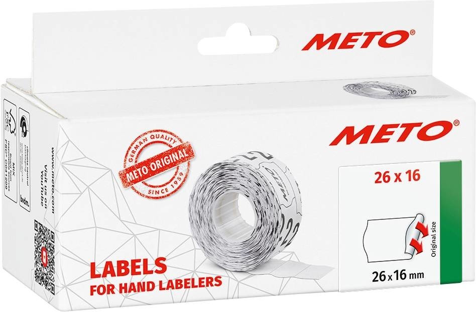 METO cenovky 9506166 přemístitelné Šířka etikety: 26 mm Výška štítku: 16 mm bílá 1 ks