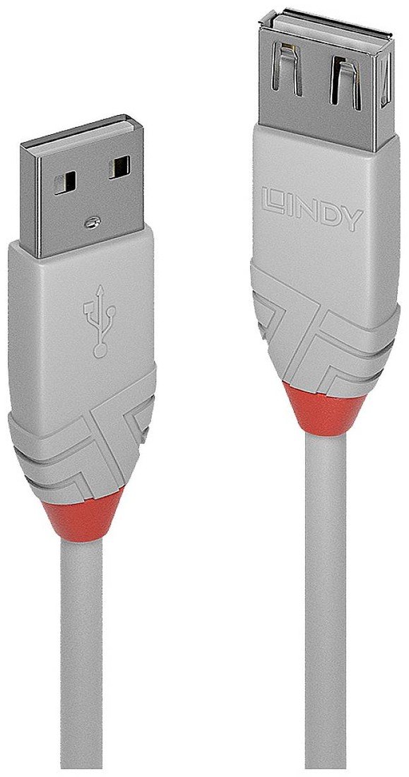 LINDY USB kabel USB 2.0 USB-A zástrčka, USB-A zásuvka 5.00 m šedá  36715