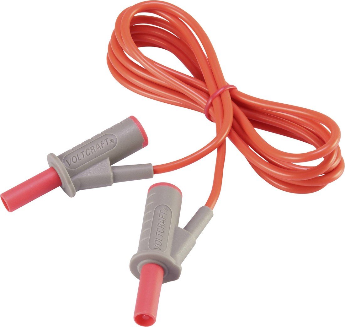 Velmi ohebné bezpečnostní měřicí kabely [lamelová zástrčka 4 mm - lamelová zástrčka 4 mm] 1.50 m;červená;MSB-501 10 A
