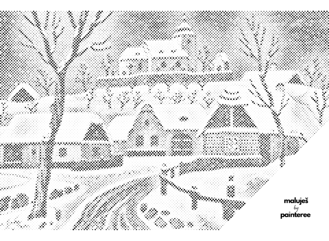 MALUJEŠ Tečkování - JOSEF LADA - TICHÁ NOC Barva: Černá, Rozměr: 40x60 cm, Rámování: vypnuté plátno na rám