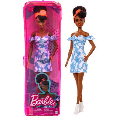 Mattel Barbie Modelka 185 - Džínové šaty FBR37