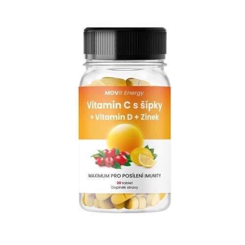 Movit Vitamin C s šípky+vitamin D+zinek 30 kapslí