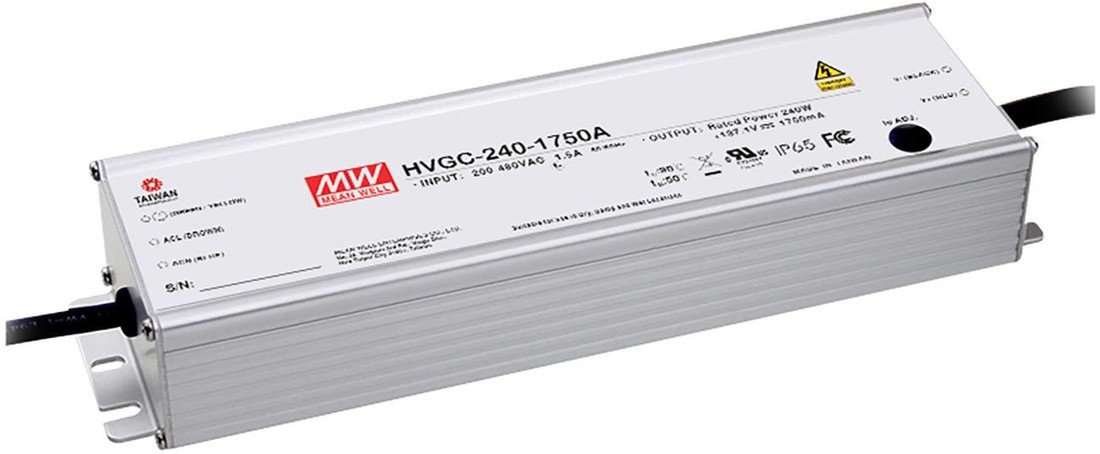 Mean Well HVGC-240-1400AB LED driver  konstantní proud 240 W 700 - 1400 mA 85.7 - 171.4 V/DC nastavitelný, stmívatelný, stmívací funkce 3v1 , PFC spínací obvod , outdoorový , schválení nábytku , montá