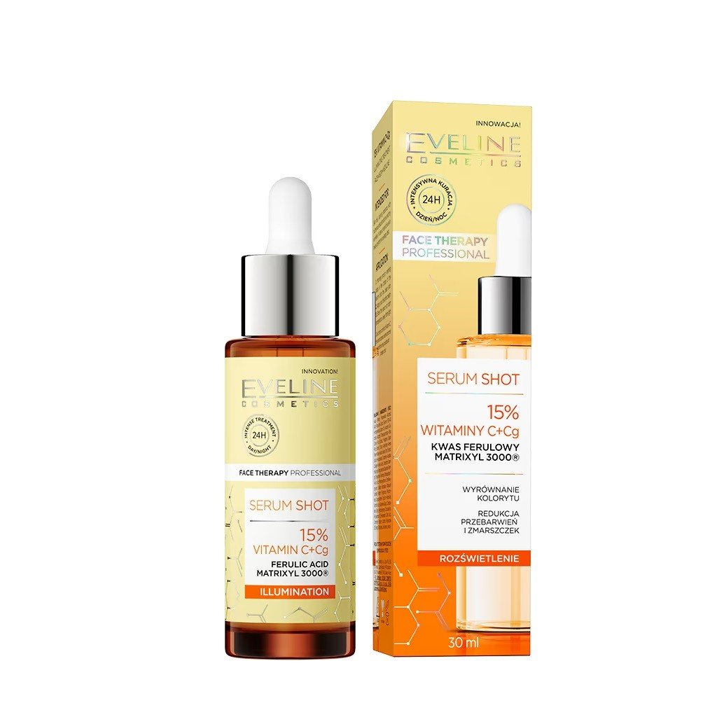 Eveline Cosmetics Serum Shot 15% Vitamin C + Cg Rozjasňující a antioxidační pleťové sérum 30ml