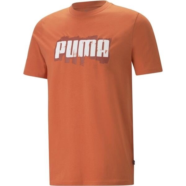 Puma GRAPHICS PUMA WORDING TEE Pánské triko, oranžová, velikost XXL