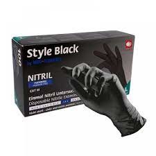 PuraComfort Black (Style Black, Maxter) Nitrile Gloves Powderfree - černé bezpúdrové nitrilové rukavice, 100 ks L - Large (zn. Style Black)