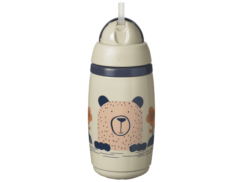 Tommee Tippee Netekoucí termohrnek Superstar s brčkem 12m+ Grey 266 ml