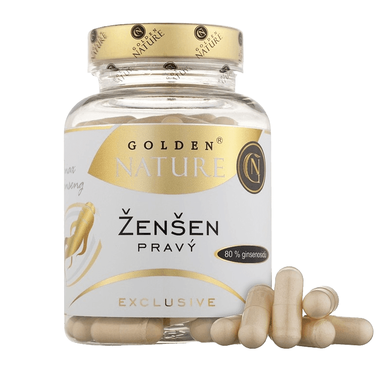 Golden Nature Exclusive Ženšen pravý, 80% ginsenosidů 100 kapslí