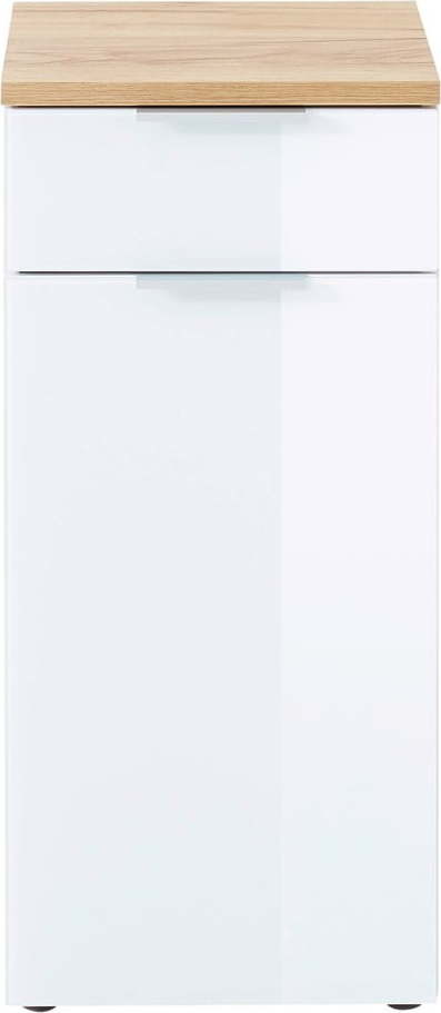 Bílá přírodní nízká koupelnová skříňka v dekoru dubu 39x86 cm Pescara – Germania