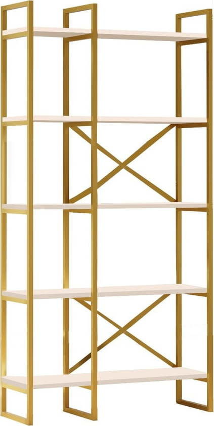 Bílý/zlatý regál 87,5x175 cm Monica – Kalune Design