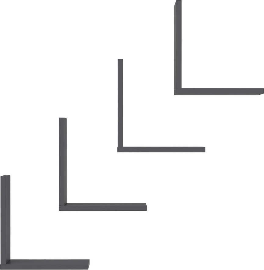 Tmavě šedé police v sadě 4 ks Wesson – Kalune Design
