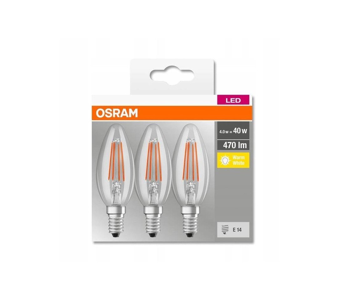 Osram SADA 3x LED Žárovka VINTAGE B40 E14/4W/230V 2700K - Osram