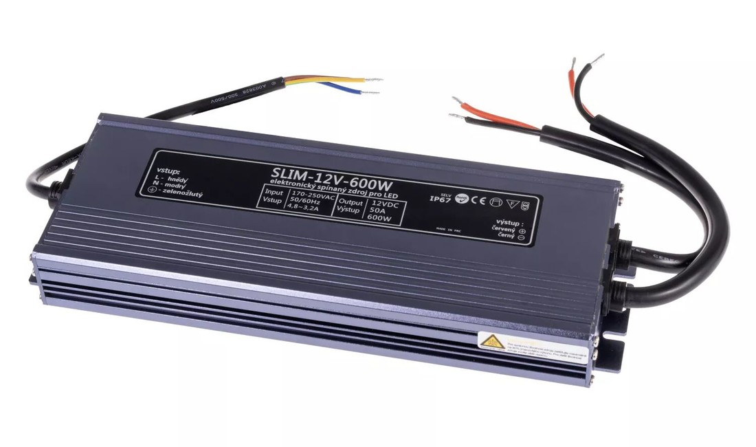 T-LED LED zdroj (trafo) 12V 600W IP67 SLIM 056135