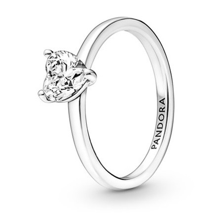 Pandora Něžný stříbrný prsten Sparkling Hearts 191165C01 50 mm