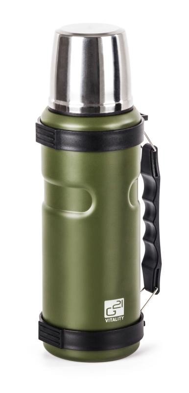 G21 Termoláhev na pití, 1000 ml, khaki zelená s rukojetí