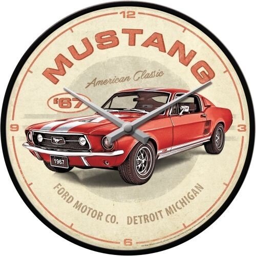 Postershop Hodiny Ford Mustang - GT 1967 Red