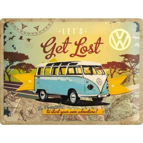 Postershop Plechová cedule VW - Let's Get Lost, ( x  cm)