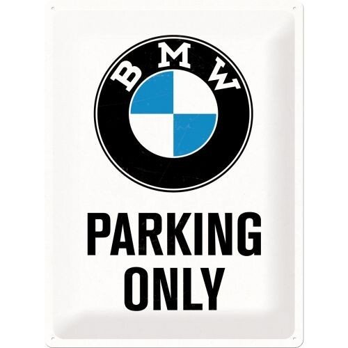 Postershop Plechová cedule BMW Parking Only - White, ( x  cm)