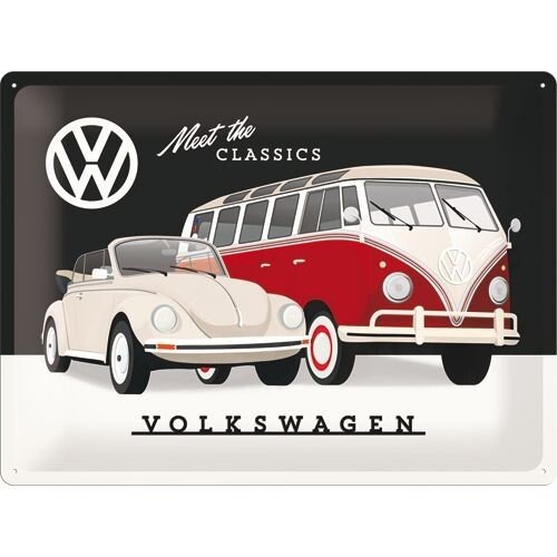 Postershop Plechová cedule Volkswagen - Meet the Classic, ( x  cm)