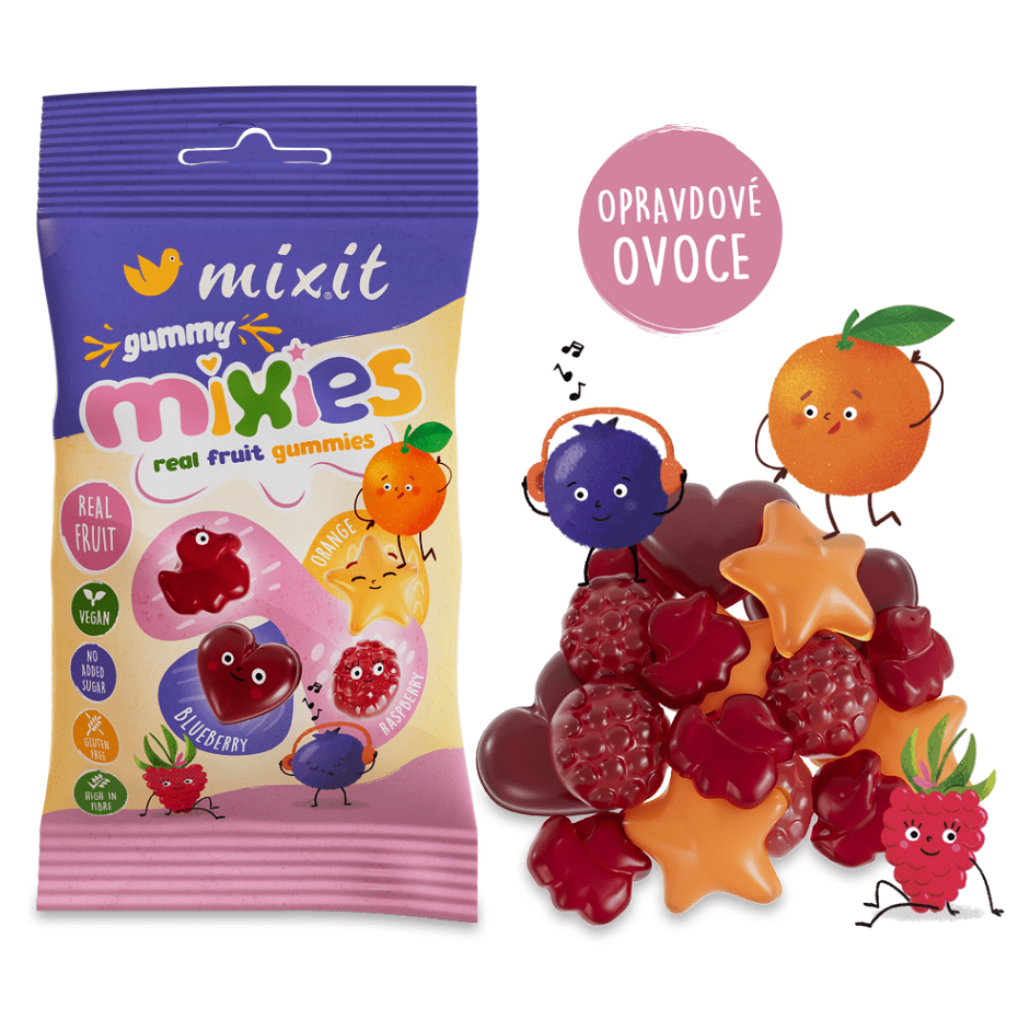 MIXIT Ovocné Mmxies přírodní želé bonbony 35 g